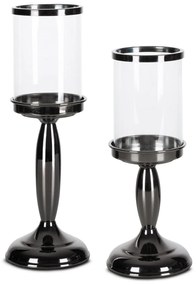 SKLENENÝ SVIETNIK NOE 13X13X24 CM ČIERNA