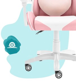 Detská stolička na hranie v ružovej farbe pre dievča KIDS PINK- WHITE