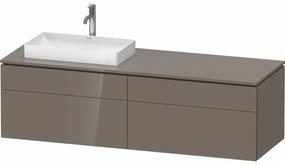 DURAVIT L-Cube závesná skrinka pod umývadlo na dosku (umývadlo vľavo), 4 zásuvky, 1620 x 550 x 482 mm, Flanel šedá vysoký lesk, LC4871L89890000