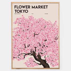 Plagát Flower Market Sakura Tree