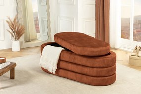 Dizajnová lavica s úložným priestorom RUST VELVET 115 cm – elegantný úložný box