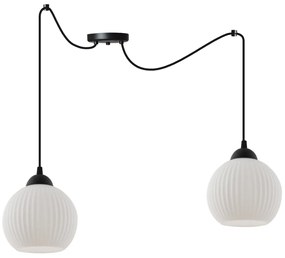 Závesné svietidlo Riffle Round Spider, 2x biele sklenené tienidlo, b