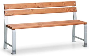 Vonkajšia lavička Mezzo s operadlom - 1,5 m, teak