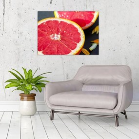 Sklenený obraz rozkrojených grapefruitov (70x50 cm)