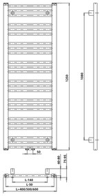 Bruckner Bruckner, ALBRECHT vykurovacie teleso 500x1250mm, stredové pripojenie, chróm, 600.114.1