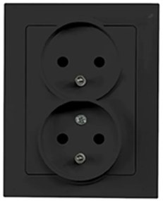 Dvojitá zásuvka 2x2p+z česká MEDIUM black 33514