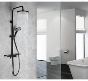Aqualine - Sprchová súprava s batériou ARONA matná čierna