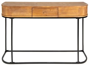 Dreveno-kovový odkladací retro stôl so šuplíčkom Mounté - 120*33*81 cm