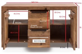 furniture-nabytek.cz - Masívna súprava nábytku do kúpeľne Auckland II z akácie, lakovaná, hnedá