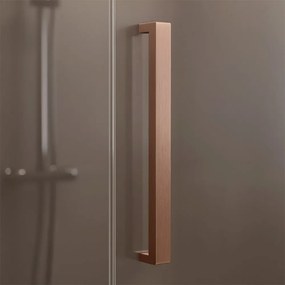 Rea Hugo, 1-krídlové sprchové dvere 80x200 cm, 6mm šedé sklo, medená matná + bočný magnetický profil, KPL-K6960