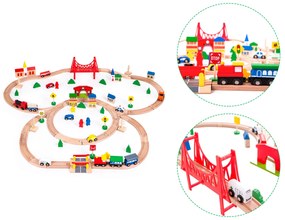 Wellhox Drevená vlaková dráha s elektrickým vláčikom