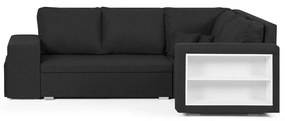 Rozkládací rohová sedací souprava MODO3 + 2 Taburety Černá