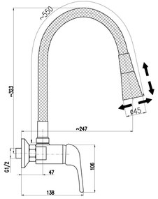 RAV Slezák SA002.5/13CB - Drezová batéria SAZAVA 32,3 cm biela/lesklý chróm