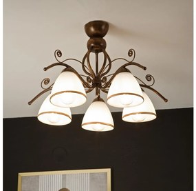 Prisadený luster RETRO 5xE27/60W/230V bronz patina