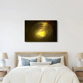 Obraz žltej abstraktnej špirály (90x60 cm)