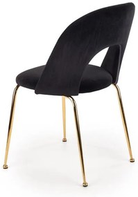 JEDÁLENSKÁ STOLIČKA MELI ČIERNY ZAMAT + ZLATÉ NOHY