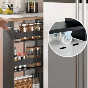 4-podlažná úložná jednotka s otvorenými policami, šedá