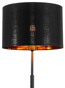 Moderná stojaca lampa čierna so zlatým okrúhlym - VT