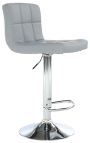Barová stolička KANDY NEW — ekokoža šedá/chróm