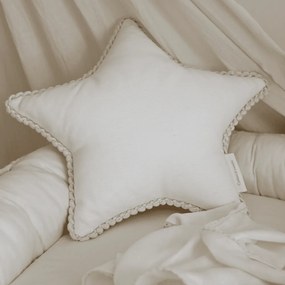 Mini Boho vankúš hviezda s bublinkami vanilka 38 cm