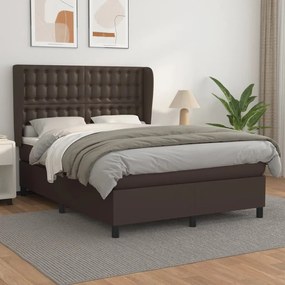 Boxspring posteľ s matracom hnedá 140x200 cm umelá koža 3129036