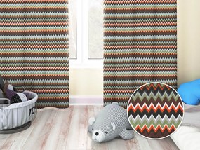 Biante Detský bavlnený záves Sandra SA-097 Retro cik cak 130x210 cm