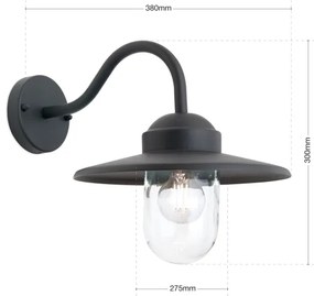 Orion AL 11-1313 - Vonkajšia nástenná lampa EDWARD 1xE27/60W/230V IP44 čierna