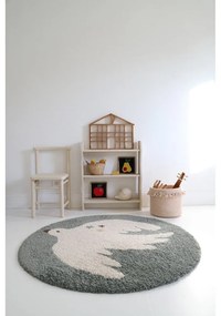 Svetlozelený detský koberec ø120 cm Bohemian Bird Aqua – Nattiot