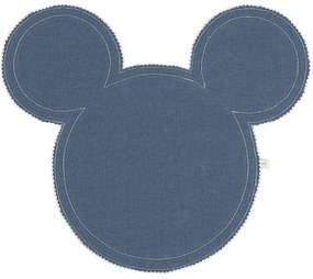 Ľanové prestieranie myška džínsová so zlatom 39x35cm