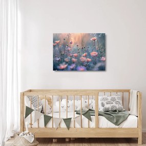 Sklenený obraz - Kvety v pastelových farbách (70x50 cm)