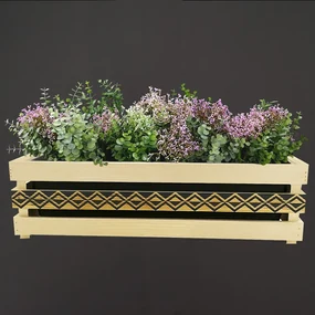 AMADEA Drevený obal na kvetináč s motívom kosoštvorcov, 62x21,5x17cm