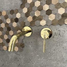 Rea Argon, umývadlová batéria pod omietku + montážny systém BOX, zlatá lesklá, REA-B7809