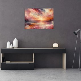 Sklenený obraz - Maľované červánky (70x50 cm)