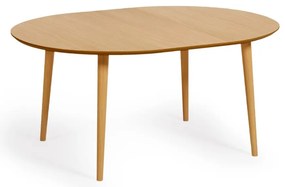 Rozkladací jedálenský stôl v dekore duba v prírodnej farbe ø 120 cm Oqui – Kave Home