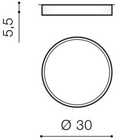 Moderné LED stropné svietidlo Monza II R 30 3000K čierne