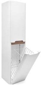 Kúpeľňová skrinka vysoká s košom na bielizeň SAT Fusion 40x149x33 cm biela mat SATFUSIONV40WK, 1 ks