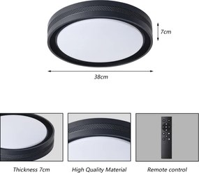 BRILAGI -LED Stmievateľné stropné svietidlo KREON LED/54W/230V 3000-6000K čierna pr. 38 cm +DO