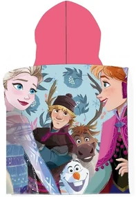 Kúpacie pončo - osuška s kapucňou Ľadové kráľovstvo - Frozen - vyrobená z mikrovlákna - 50 x 100 cm