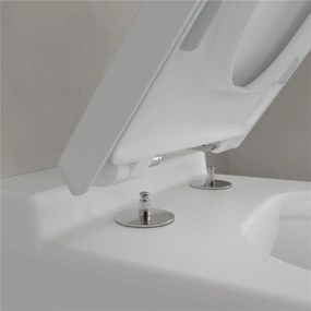 VILLEROY &amp; BOCH Finion závesné WC s hlbokým splachovaním bez vnútorného okraja, 375 x 560 mm, Stone White, s povrchom CeramicPlus, 4664R0RW