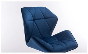 LuxuryForm Barová stolička MILANO MAX VELUR na zlatom tanieri - modrá