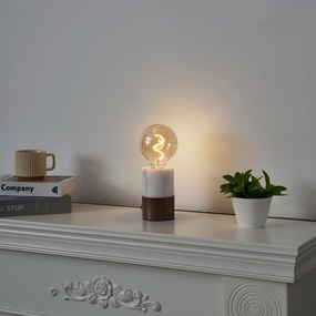 Moderná stolná lampa bronzová s bielym mramorom - Marissa