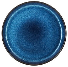 Čierny/modrý dezertný tanier z kameniny ø 21 cm Gastro Dark Blue/Black – Bitz