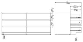Komoda v dekore duba v prírodnej farbe 154x70x50 cm Naia – Tvilum