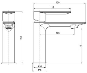 RAV Slezák NL126.0MGL - Umyvadlová batéria NIL 16,2 cm lesklá sivá
