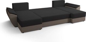 Rozkladacia sedacia súprava do U TAVERO 321x140 cm, hnedá