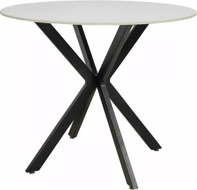 Jedálenský stôl Talia 90 cm keramika biely mramor/čierny