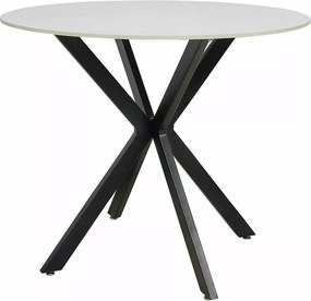 Jedálenský stôl Talia 90 cm keramika biely mramor/čierny
