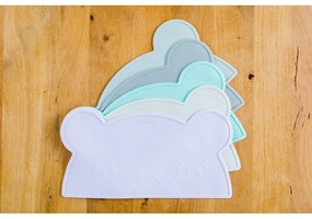 Svetlomodré silikónové prestieranie Kindsgut Bear, 48 x 25 cm