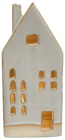 Béžový porcelánový domček s LED svetielkami Chrie - 8*5*18 cm