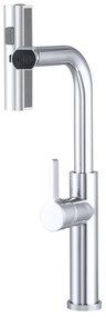 Gamma Rotary, vysoká drezová batéria s výsuvným výtokom h-415, chrómová, GMA-BR-CH